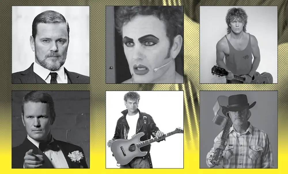 A collage of images for Craig McLachlan in a few of his roles over the years.